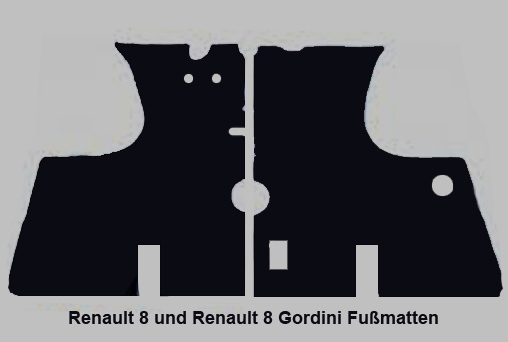 Renault 8 und Renault 8 Gordini Fußmatten